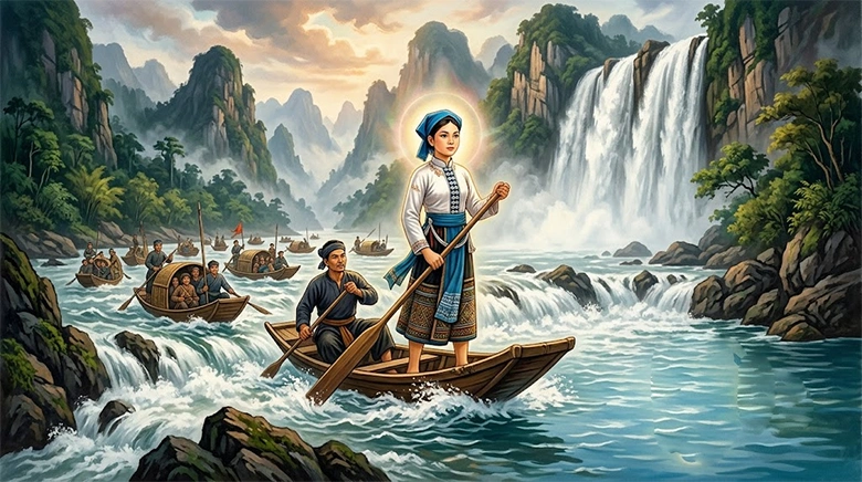 su tich hien linh cua Co Be Thac Bo