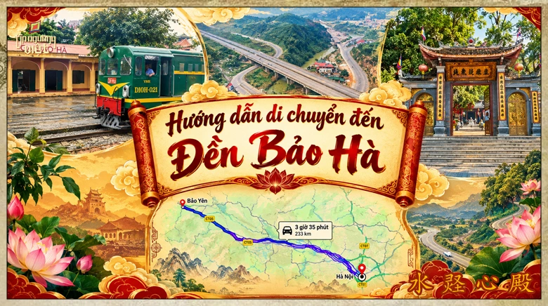 Huong dan di chuyen den Den Bao Ha