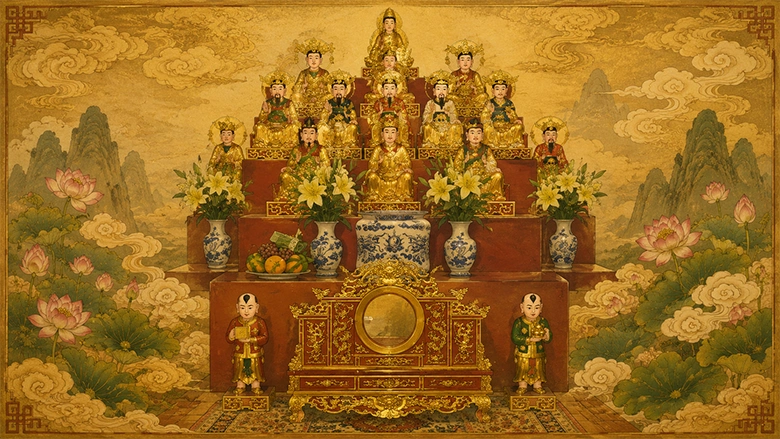  bai tri Quan Am Bo Tat trong dien tho Tam Tu Phu