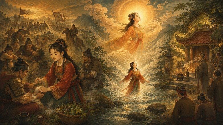 Nguoi con gai nghia khi gieo minh xuong suoi chong giac